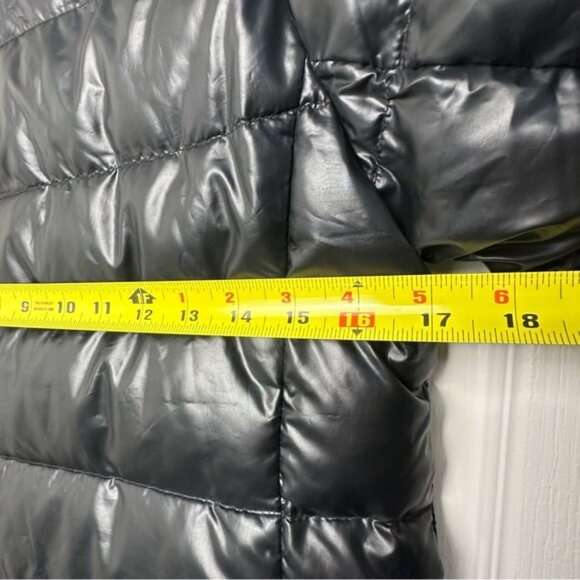 +J Jil Sander Uniqulo long mock neck metallic black quilted Down puffer Coat XS - Picture 9 of 9